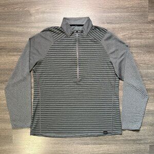 Patagonia Gray Striped Long-Sleeve Quarter-Zip Pullover